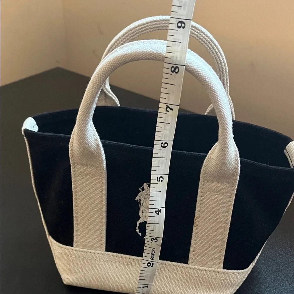 Ralph Lauren Black and White Canvas Tote - Picture 7 of 7